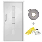 Vidaxl porte d'entr�e aluminium et pvc blanc 100x200 cm