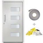 Vidaxl porte d'entrée aluminium et pvc blanc 100x200 cm Vidaxl porte d'entrée aluminium et pvc blanc 100x200 cm