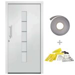 Vidaxl porte d'entr�e aluminium et pvc blanc 100x200 cm