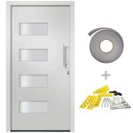 Vidaxl porte d'entr�e aluminium et pvc blanc 100x210 cm