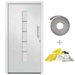 Vidaxl porte d'entr�e aluminium et pvc blanc 100x210 cm