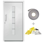 Vidaxl porte d'entr�e aluminium et pvc blanc 100x210 cm