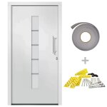 Vidaxl porte d'entr�e aluminium et pvc blanc 100x210 cm