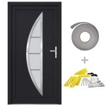 Vidaxl porte d'entr�e anthracite 108x200 cm pvc