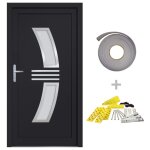 Vidaxl porte d'entr�e anthracite 88x200 cm pvc