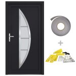 Vidaxl porte d'entr�e anthracite 98x190 cm pvc