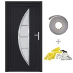 Vidaxl porte d'entr�e anthracite 98x190 cm pvc
