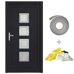 Vidaxl porte d'entrée anthracite 98x190 cm pvc Vidaxl porte d'entrée anthracite 98x190 cm pvc
