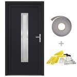 Vidaxl porte d'entr�e anthracite 98x200 cm pvc