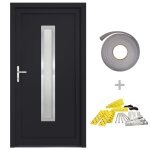 Vidaxl porte d'entr�e anthracite 98x200 cm pvc