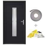 Vidaxl porte d'entr�e anthracite 98x208 cm pvc