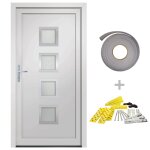 Vidaxl porte d'entrée blanc 88x200 cm pvc Vidaxl porte d'entrée blanc 88x200 cm pvc
