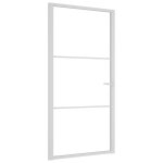 Vidaxl porte intrieure 102, 5x201, 5 cm blanc verre esg et aluminium