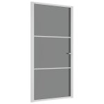 Vidaxl porte int�rieure 102, 5x201, 5 cm blanc verre esg et aluminium