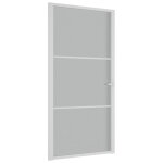 Vidaxl porte int�rieure 102, 5x201, 5 cm blanc verre mat et aluminium