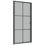 Vidaxl porte int�rieure 102, 5x201, 5 cm noir verre mat et aluminium