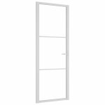 Vidaxl porte en verre 76 x 201, 5 cm aluminium blanc et transparent