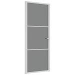 Vidaxl porte int�rieure 83x201, 5 cm blanc verre esg et aluminium