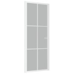 Vidaxl porte intrieure 83x201, 5 cm blanc verre mat et aluminium