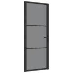 Vidaxl porte int�rieure 83x201, 5 cm noir verre esg et aluminium