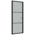 Vidaxl porte int�rieure 83x201, 5 cm noir verre mat et aluminium