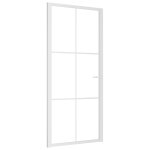 Vidaxl porte intrieure 93x201, 5 cm blanc verre esg et aluminium
