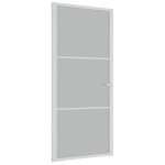 Vidaxl porte intrieure 93x201, 5 cm blanc verre mat et aluminium