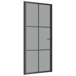 Vidaxl porte int�rieure 93x201, 5 cm noir verre esg et aluminium