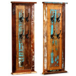 Vidaxl porte - manteau 2 pcs bois de rcupration massif 38x100 cm