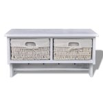 Vidaxl porte - manteau blanc 60x23, 5x33 cm bois de paulownia