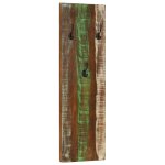 Vidaxl porte - manteau mural 2pcs 36x3x110cm bois massif de r�cup�ration