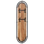 Vidaxl porte - manteaux muraux et 4 crochets 2 pcs bois massif d'acacia
