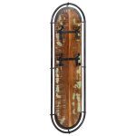 Vidaxl porte - manteaux muraux et 4 crochets 2 pcs bois massif rcupr