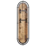 Vidaxl porte - manteaux muraux 4 crochets 2pcs bois massif manguier brut