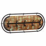 Vidaxl porte - manteau mural avec 5 crochets bois massif rcupr