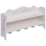 Vidaxl porte - manteau mural blanc 50x10x30 cm bois