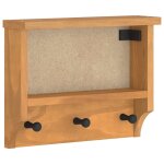 Vidaxl porte - manteau mural sandnes 45x12x35 cm bois massif pin