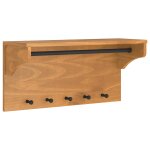 Vidaxl porte - manteau mural sandnes 87x30x42 cm bois massif pin