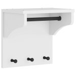 Vidaxl porte - manteau mural sandnes blanc 43x30x42 cm bois massif pin