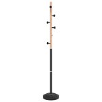 Vidaxl porte - manteau noir 177 cm fer enduit de poudre