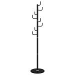 Vidaxl porte - manteau noir 183 cm fer enduit de poudre
