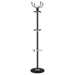 Vidaxl porte - manteau avec porte - parapluie noir fer enduit de poudre