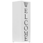 Vidaxl porte - parapluie welcome acier blanc