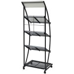 Vidaxl porte - revue 47 x 40 x 134 cm noir et blanc a4