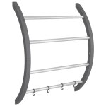 Vidaxl porte - serviettes avec crochets argent� 56x16x72 cm aluminium