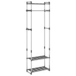 Vidaxl porte - vtements  3 niveaux argent 59x29x192 cm aluminium