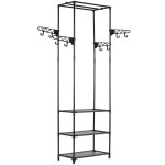 Vidaxl porte - v�tements acier et tissu non - tiss� 55x28, 5x175 cm noir