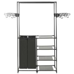 Vidaxl porte - vtements acier et tissu non - tiss 87x44x158 cm noir