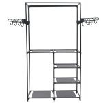 Vidaxl porte - vtements acier et tissu non - tiss 87x44x158 cm noir