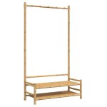 Vidaxl porte - vtement avec tagres 103x40x183 cm bambou